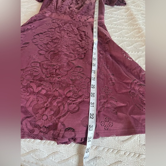 Altar’d State Mauve Lacey Nylon & Polyester Mid length Dress Women’s size XS - Picture 13 of 15